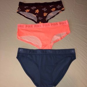 NWT 3 pair Victoria’s Secret Pink bikini hipsters